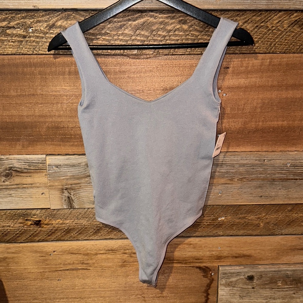 Free People NWOT Clean Lines Bodysuit Heather Gray XS S - Picture 3 of 5